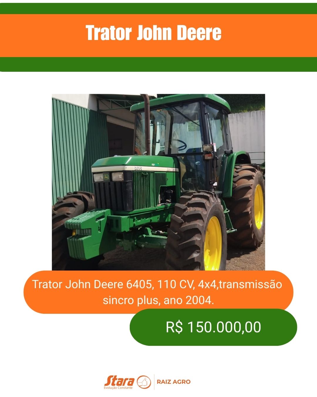 Trator John Deere 6405