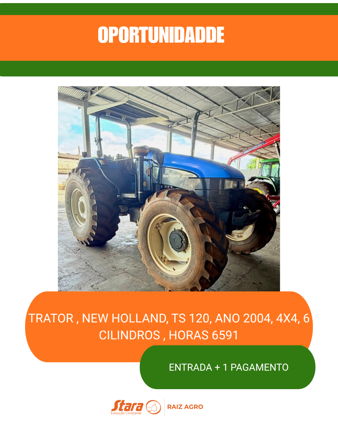 TRATOR , NEW HOLLAND, TS 120, ANO 2004, 4X4, 6 CILINDROS