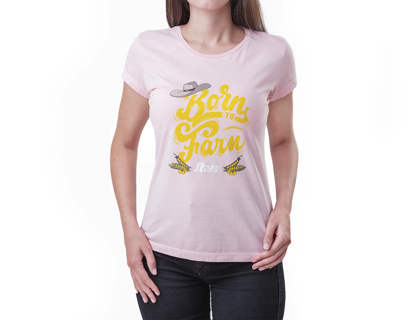 Camiseta femenina rosada efecto lavado