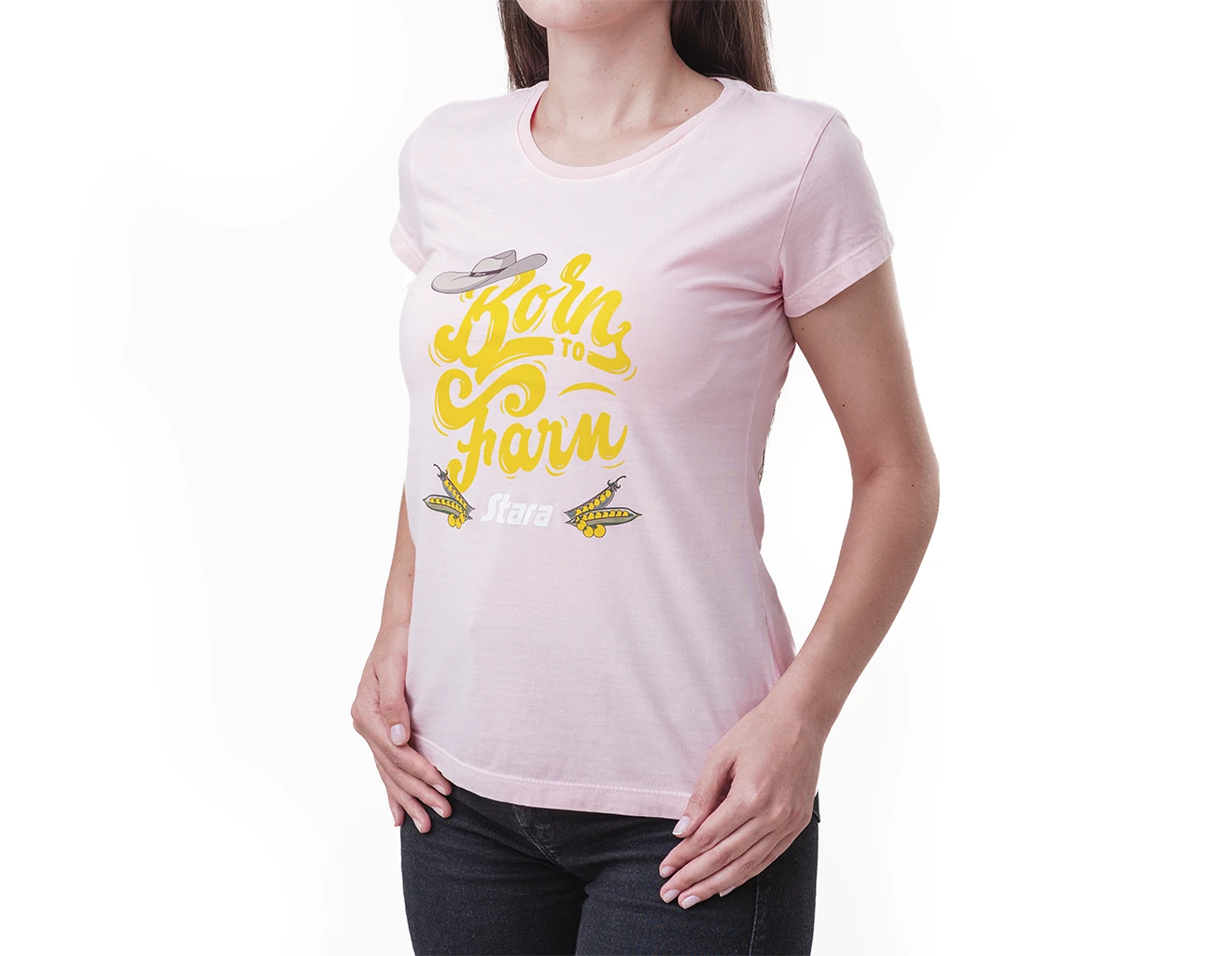 Camiseta femenina rosada efecto lavado