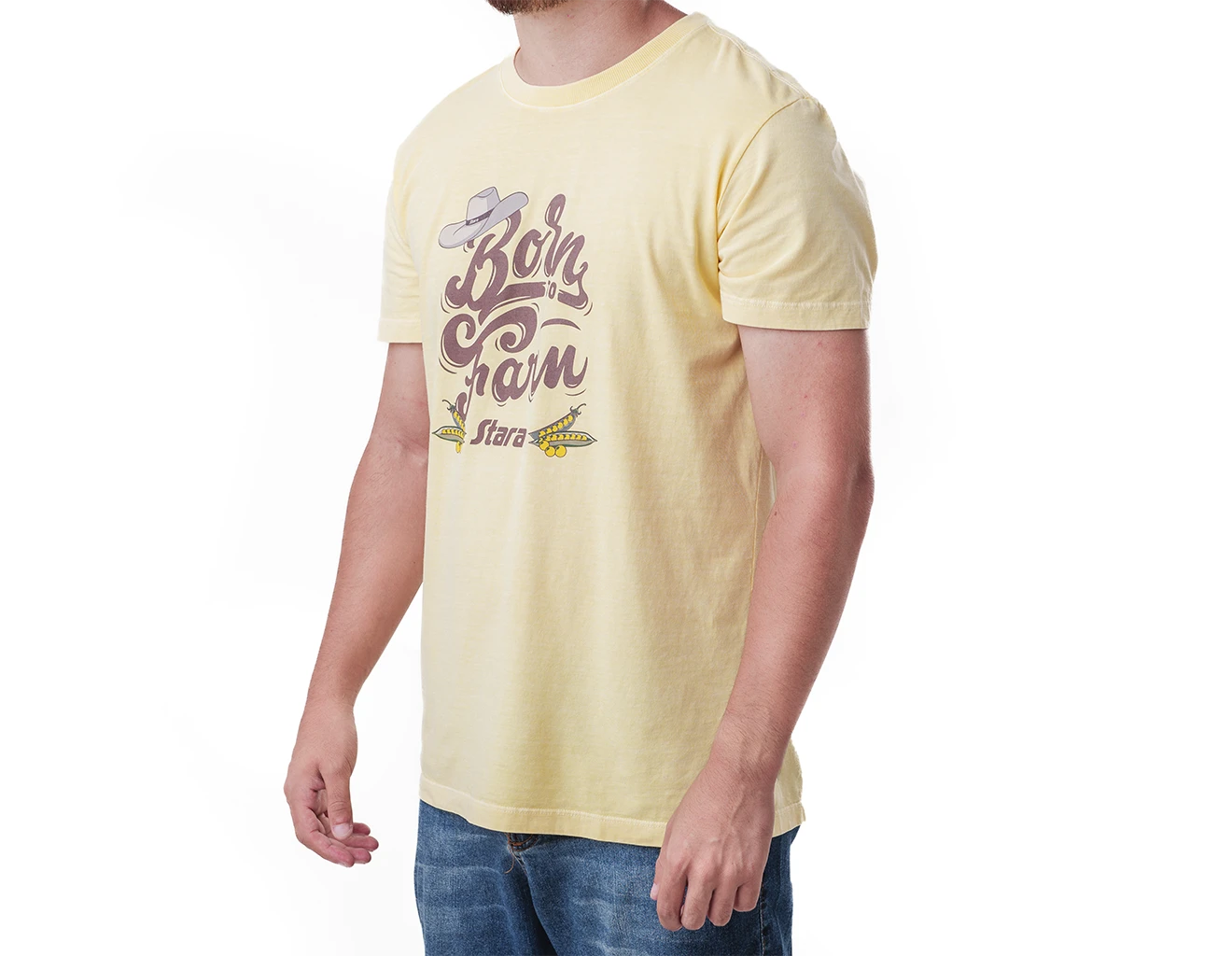 Camiseta Stara amarilla efecto lavado