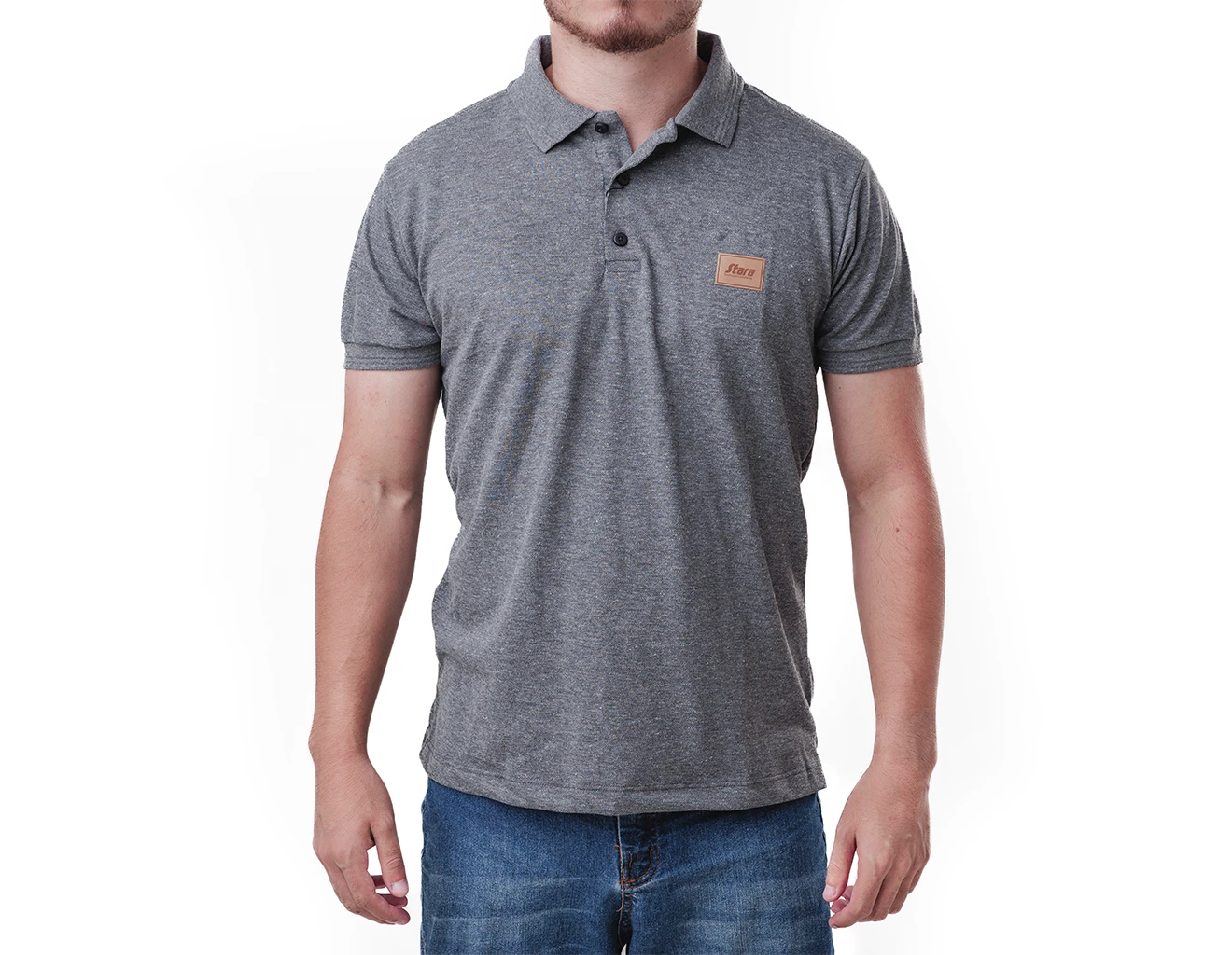 Camiseta cuello camisero gris Milani