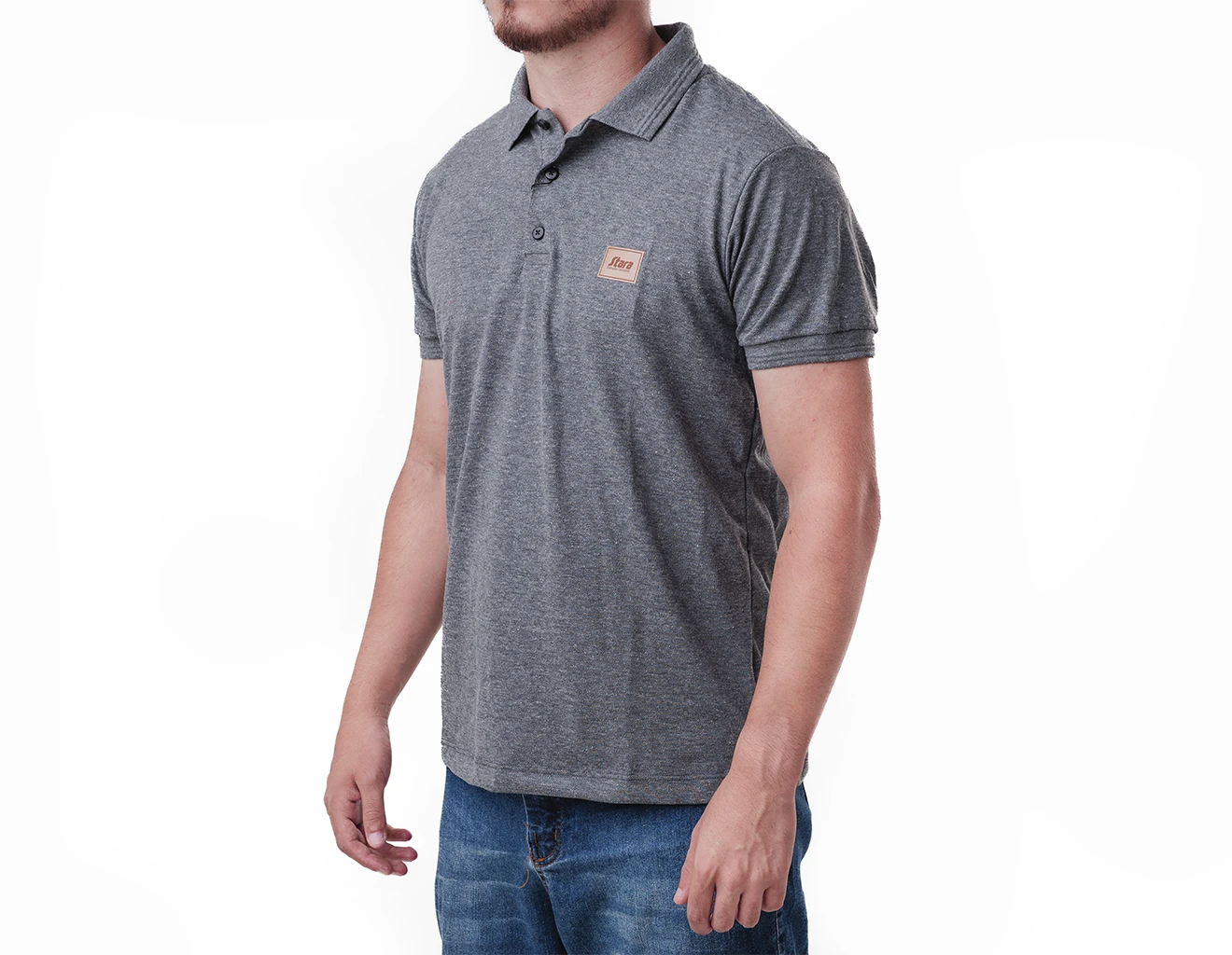 Camiseta cuello camisero gris Milani