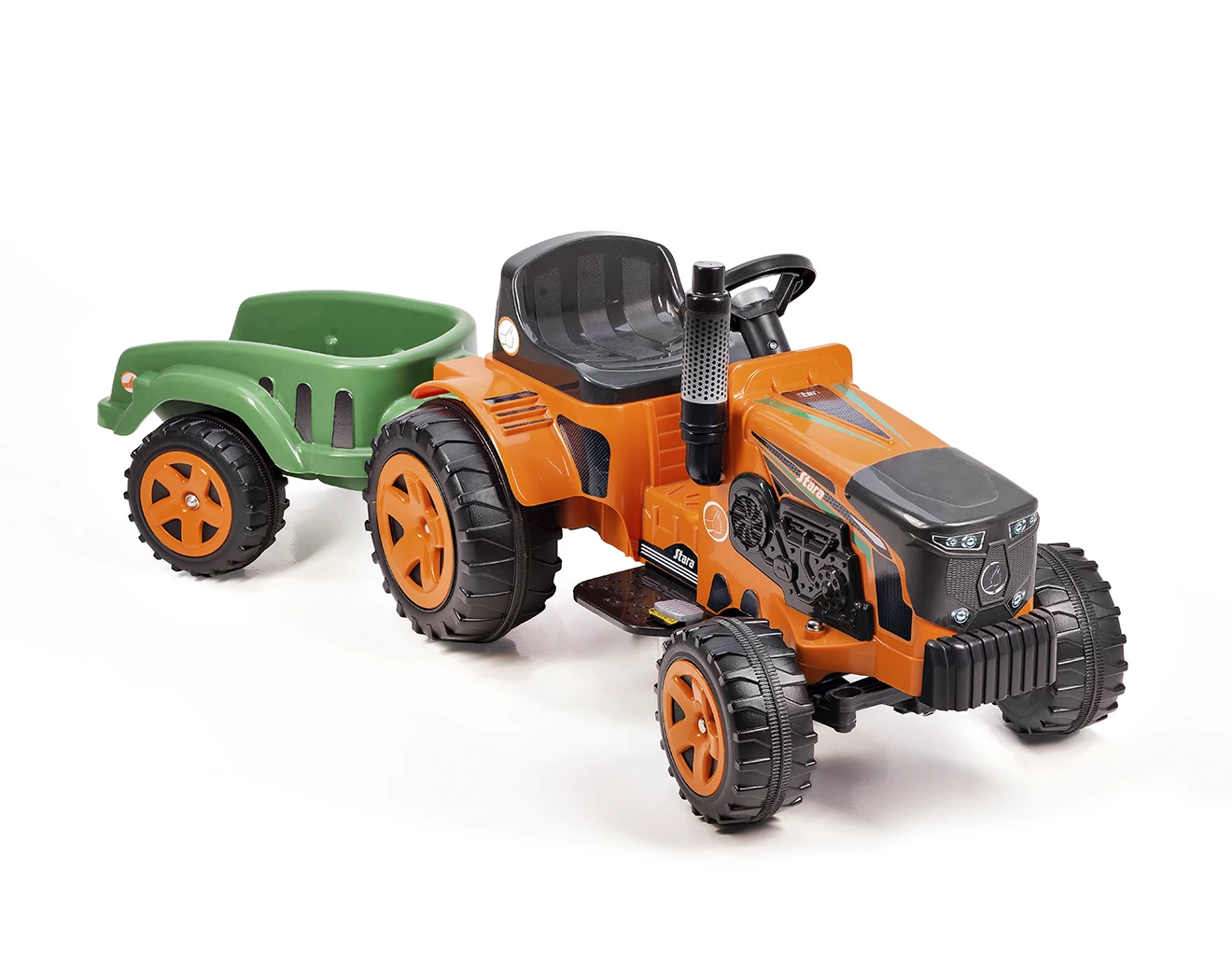 Игрушечный трактор Stara с аккумулятором и прицепом